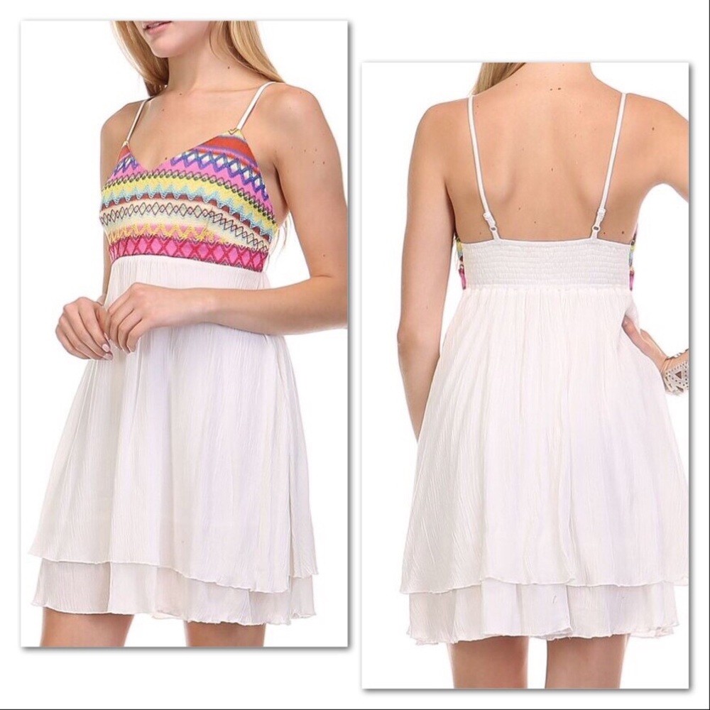 *LAST ONE* Boho Embroidered Double Layer Dress - Picture 3 of 8